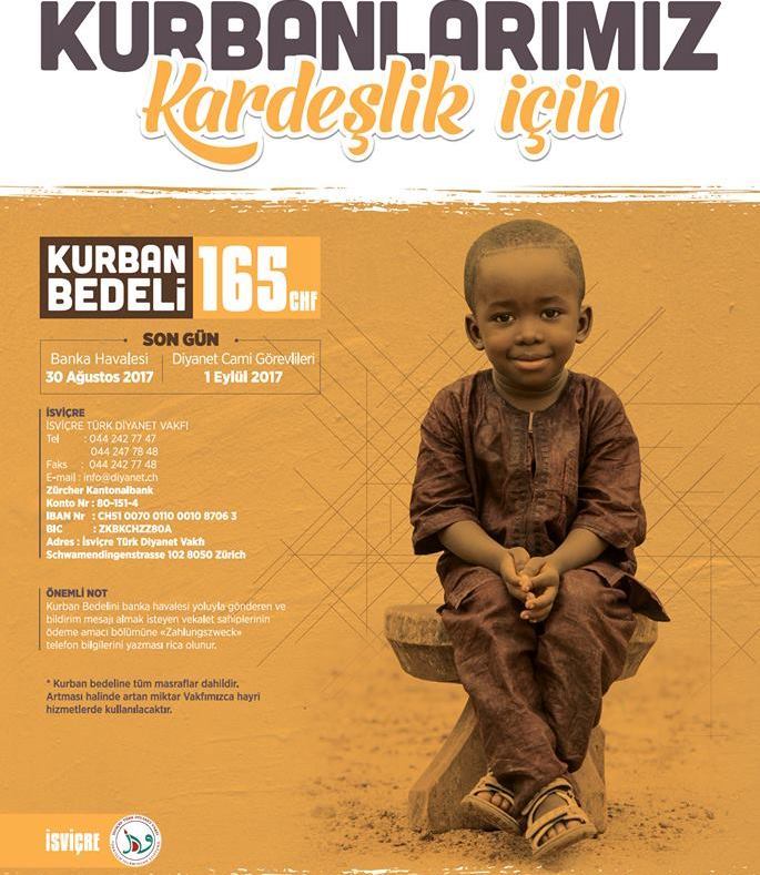 Kurbanlarınız Kardeşlik için