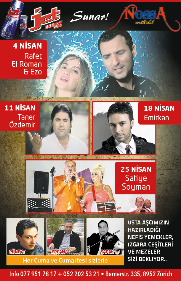 Nossa Event Club Nisan Ay'ı Programı
