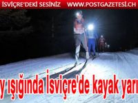 Ay ışığında İsviçre'de kayak yarışı