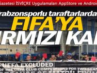 Trabzonsporlu taraftarlar Zürih'te FIFA binası önünde toplandı