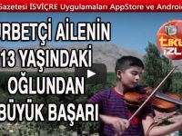 Gurbetçi ailenin 13 yaşındaki oğlundan büyük başarı