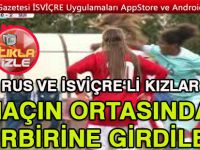 Kadın futbolcular milli maçta sille tokat birbirine girdi...