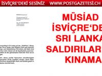 MÜSİAD İsviçre’den kınama