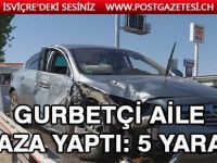 Aksaraylı gurbetçi ailenin otomobili şarampole yuvarlandı