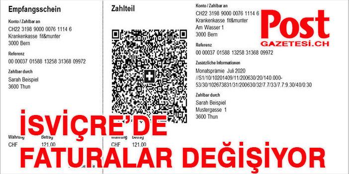 İSVİÇRE’DE QR KODLU YENİ FATURALAR GELİYOR